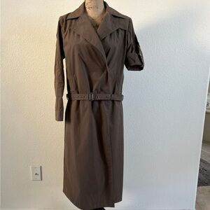 Costume National coffee belted trench coat